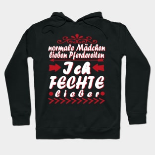 Fechten Sport Retro Mädchen Geschenkidee Hoodie